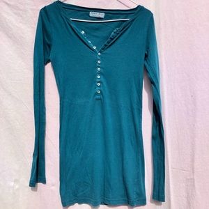 Michael Stars Teal Long Sleeve Top, OS